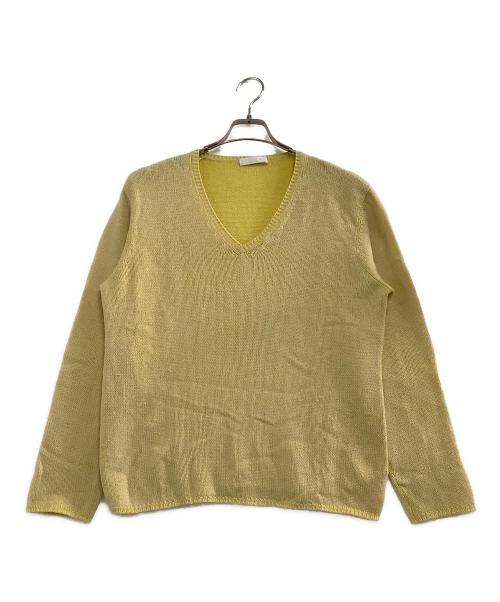 PRADA（プラダ）PRADA (プラダ) 薄手ニット イエロー サイズ:50の古着・服飾アイテム