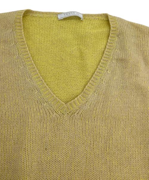 PRADA（プラダ）PRADA (プラダ) 薄手ニット イエロー サイズ:50の古着・服飾アイテム