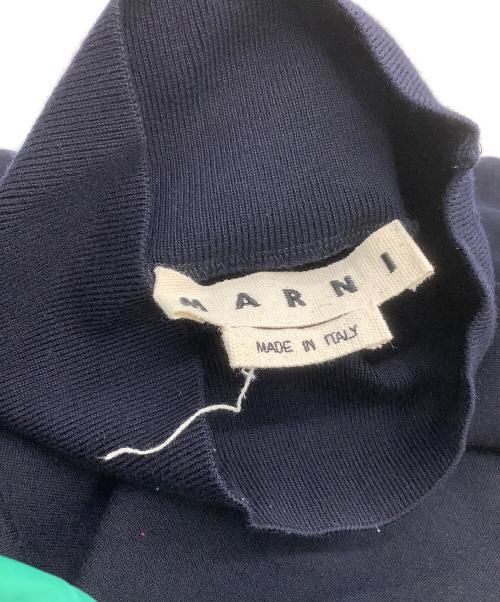 MARNI（マルニ）MARNI (マルニ) ドッキングニット ネイビー×グリーン サイズ:50の古着・服飾アイテム