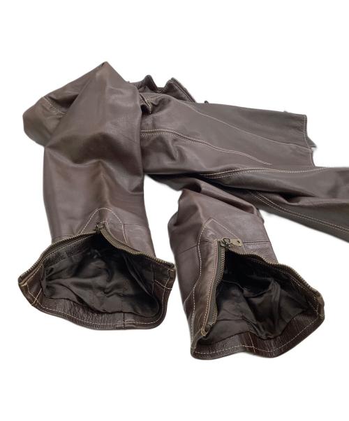 DOLCE & GABBANA（ドルチェ＆ガッバーナ）DOLCE & GABBANA (ドルチェ＆ガッバーナ) レザージャケット ブラウン サイズ:44の古着・服飾アイテム