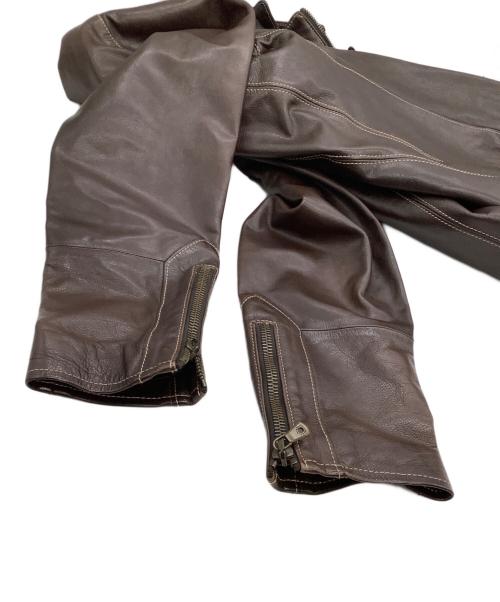 DOLCE & GABBANA（ドルチェ＆ガッバーナ）DOLCE & GABBANA (ドルチェ＆ガッバーナ) レザージャケット ブラウン サイズ:44の古着・服飾アイテム