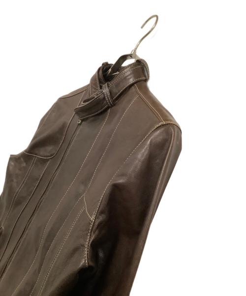 DOLCE & GABBANA（ドルチェ＆ガッバーナ）DOLCE & GABBANA (ドルチェ＆ガッバーナ) レザージャケット ブラウン サイズ:44の古着・服飾アイテム