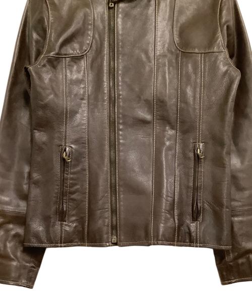 DOLCE & GABBANA（ドルチェ＆ガッバーナ）DOLCE & GABBANA (ドルチェ＆ガッバーナ) レザージャケット ブラウン サイズ:44の古着・服飾アイテム