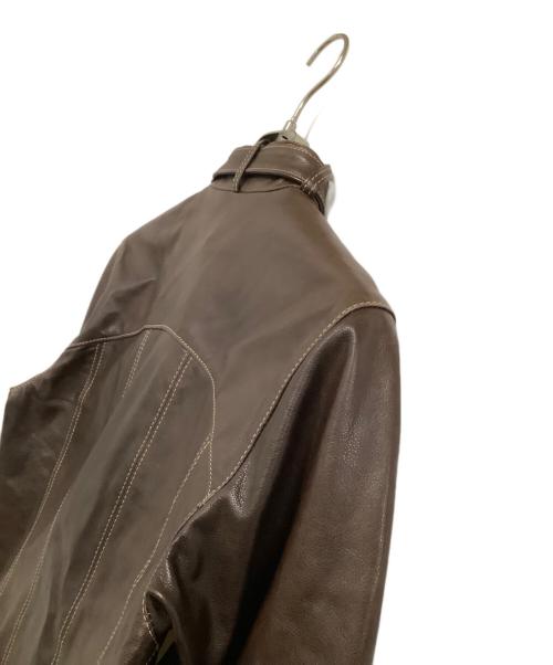 DOLCE & GABBANA（ドルチェ＆ガッバーナ）DOLCE & GABBANA (ドルチェ＆ガッバーナ) レザージャケット ブラウン サイズ:44の古着・服飾アイテム