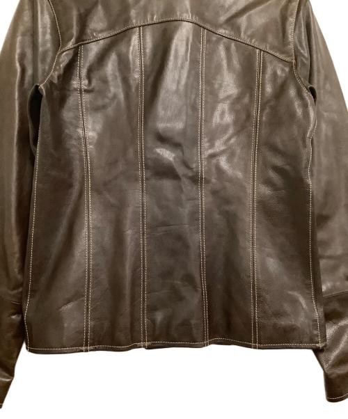 DOLCE & GABBANA（ドルチェ＆ガッバーナ）DOLCE & GABBANA (ドルチェ＆ガッバーナ) レザージャケット ブラウン サイズ:44の古着・服飾アイテム