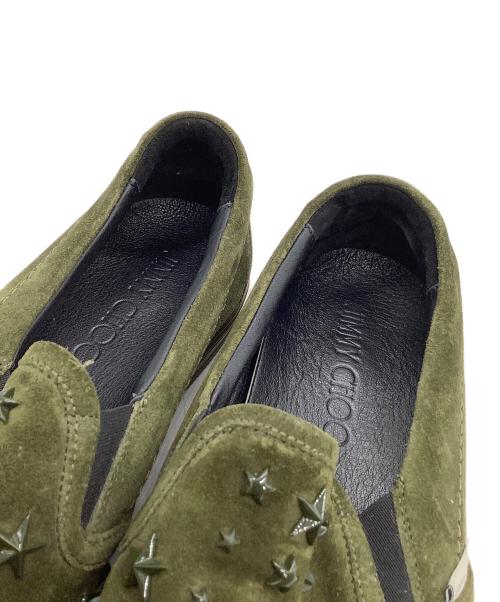 JIMMY CHOO（ジミーチュウ）JIMMY CHOO (ジミーチュウ) スタースタッズスリッポン グリーン サイズ:43の古着・服飾アイテム