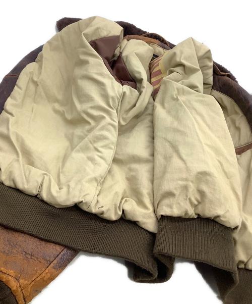 US NAVY（ユーエスネイビー）US NAVY (ユーエスネイビー) ラムレザージャケット ブラウン サイズ:Sの古着・服飾アイテム