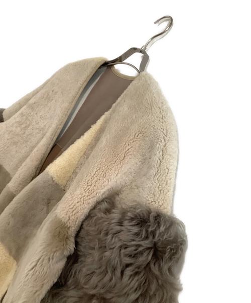 GALERIE VIE（ギャルリーヴィー）GALERIE VIE (ギャルリーヴィー) リバーシブルムートンジャケット ブラウン×ベージュ サイズ:36の古着・服飾アイテム