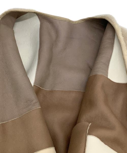 GALERIE VIE（ギャルリーヴィー）GALERIE VIE (ギャルリーヴィー) リバーシブルムートンジャケット ブラウン×ベージュ サイズ:36の古着・服飾アイテム