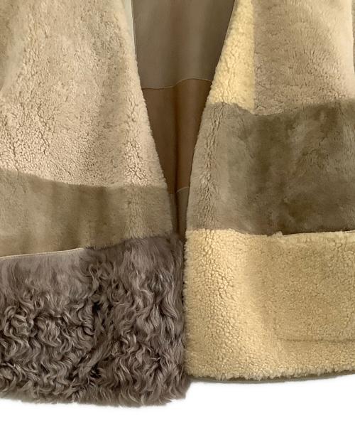 GALERIE VIE（ギャルリーヴィー）GALERIE VIE (ギャルリーヴィー) リバーシブルムートンジャケット ブラウン×ベージュ サイズ:36の古着・服飾アイテム