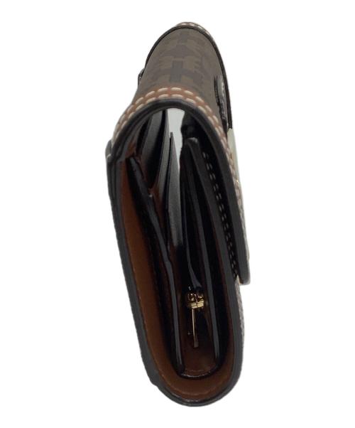 BALLY（バリー）BALLY (バリー) 3つ折り財布 ブラウン×ゴールドの古着・服飾アイテム