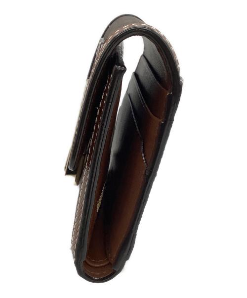 BALLY（バリー）BALLY (バリー) 3つ折り財布 ブラウン×ゴールドの古着・服飾アイテム