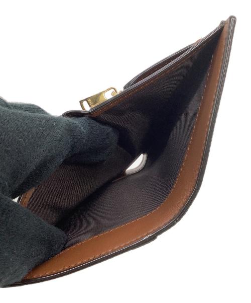BALLY（バリー）BALLY (バリー) 3つ折り財布 ブラウン×ゴールドの古着・服飾アイテム