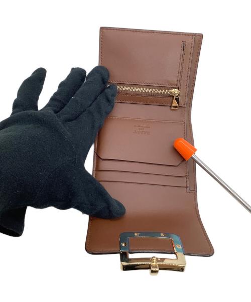 BALLY（バリー）BALLY (バリー) 3つ折り財布 ブラウン×ゴールドの古着・服飾アイテム