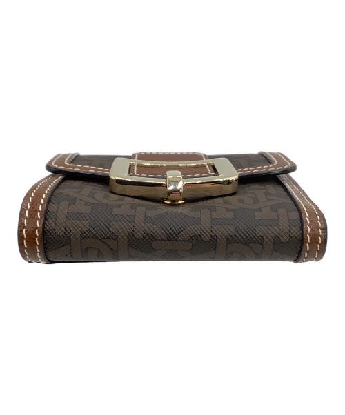 BALLY（バリー）BALLY (バリー) 3つ折り財布 ブラウン×ゴールドの古着・服飾アイテム