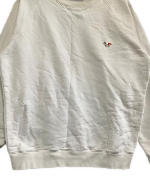 maison kitsune（メゾンキツネ）maison kitsune (メゾンキツネ) クルーネックスウェット　SWEATSHIRT TRICOLOR FOX PATCH ホワイト サイズ:XLの古着・服飾アイテム