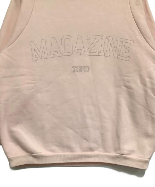 THIRD MAGAZINE（サードマガジン）THIRD MAGAZINE (サードマガジン) ビッグロゴ刺繍スウェット ピンク サイズ:9の古着・服飾アイテム