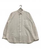 STEVEN ALANスティーブンアラン）の古着「長袖シャツ ガーメントダイ ポプリン レギュラーカラー シャツ」｜ホワイト