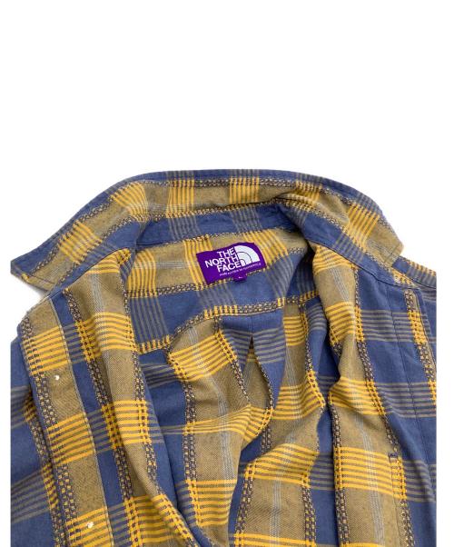 THE NORTHFACE PURPLELABEL（ザ・ノースフェイス パープルレーベル）THE NORTHFACE PURPLELABEL (ザ・ノースフェイス パープルレーベル) 長袖シャツ　Plaid Dobby Field Shirt　	25SS ネイビー×イエロー サイズ:Lの古着・服飾アイテム