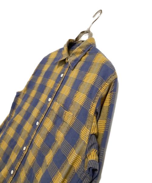 THE NORTHFACE PURPLELABEL（ザ・ノースフェイス パープルレーベル）THE NORTHFACE PURPLELABEL (ザ・ノースフェイス パープルレーベル) 長袖シャツ　Plaid Dobby Field Shirt　	25SS ネイビー×イエロー サイズ:Lの古着・服飾アイテム