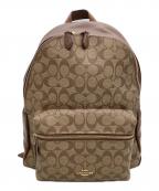 COACHコーチ）の古着「リュック シグネチャー」｜ベージュ×ブラウン