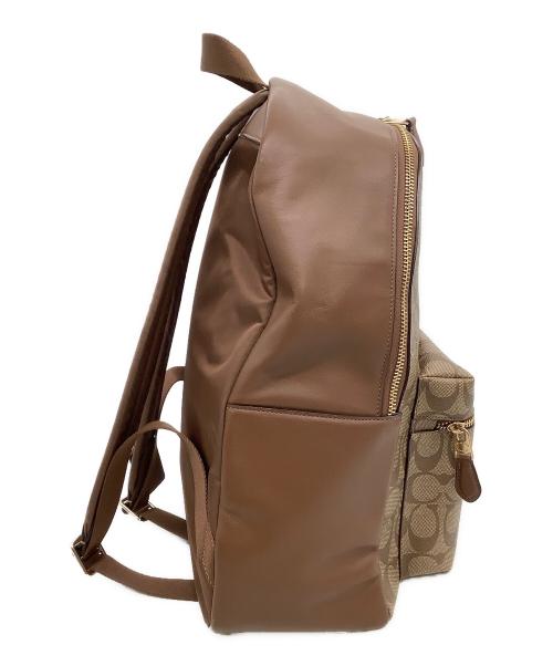 COACH（コーチ）COACH (コーチ) リュック シグネチャー ベージュ×ブラウンの古着・服飾アイテム