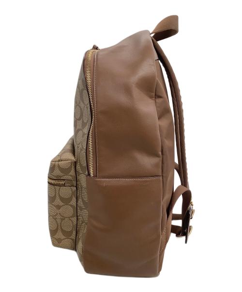COACH（コーチ）COACH (コーチ) リュック シグネチャー ベージュ×ブラウンの古着・服飾アイテム