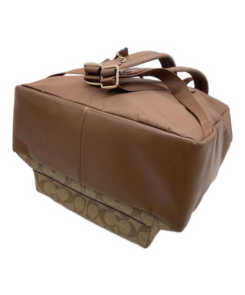 COACH（コーチ）COACH (コーチ) リュック シグネチャー ベージュ×ブラウンの古着・服飾アイテム
