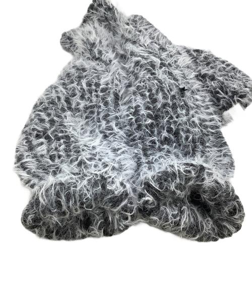 TELOPLAN（テーロプラン）TELOPLAN (テーロプラン) 厚手ニット グレー×ホワイト サイズ:freeの古着・服飾アイテム