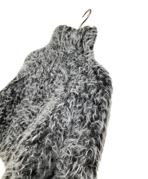 TELOPLAN（テーロプラン）TELOPLAN (テーロプラン) 厚手ニット グレー×ホワイト サイズ:freeの古着・服飾アイテム