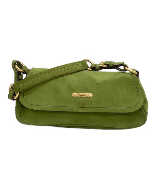PRADA（プラダ）PRADA (プラダ) スウェードワンショルダーバッグ グリーンの古着・服飾アイテム