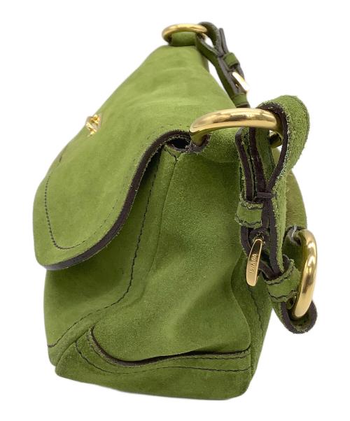 PRADA（プラダ）PRADA (プラダ) スウェードワンショルダーバッグ グリーンの古着・服飾アイテム
