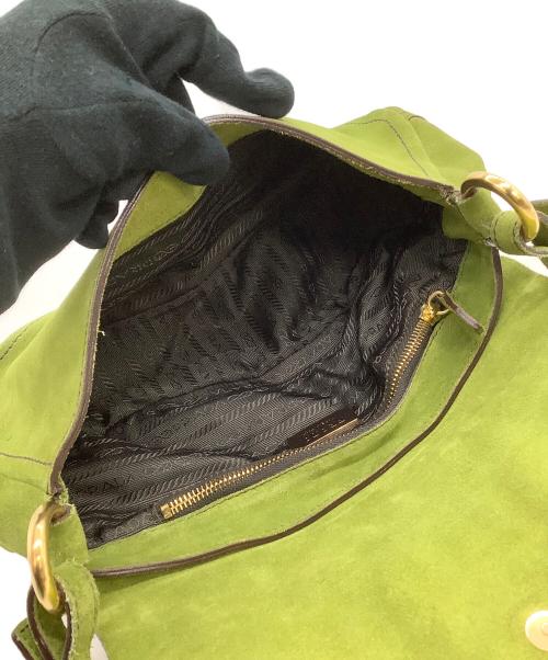 PRADA（プラダ）PRADA (プラダ) スウェードワンショルダーバッグ グリーンの古着・服飾アイテム