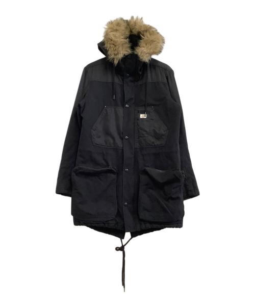DIESEL（ディーゼル）DIESEL (ディーゼル) フェイクファーミリタリーコート ブラック サイズ:Sの古着・服飾アイテム