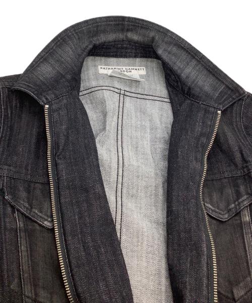 KATHARINE HAMNETT（キャサリンハムネット）KATHARINE HAMNETT (キャサリンハムネット) デニムジップジャケット ブラック サイズ:Mの古着・服飾アイテム