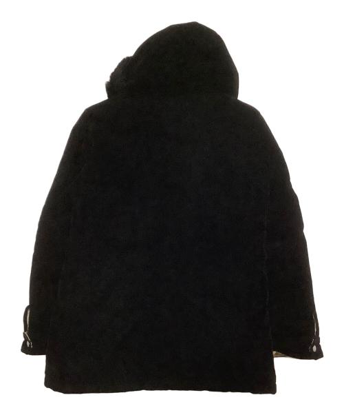 BURBERRY BLACK LABEL（バーバリーブラックレーベル）BURBERRY BLACK LABEL (バーバリーブラックレーベル) ラビットファー付きベロアダウンジャケット ブラック サイズ:Mの古着・服飾アイテム