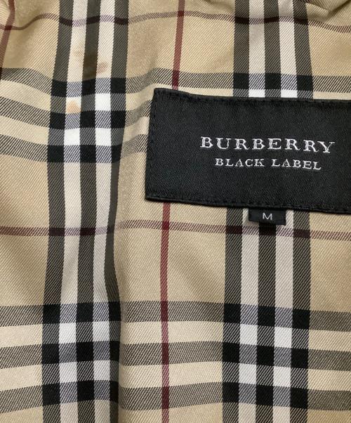 BURBERRY BLACK LABEL（バーバリーブラックレーベル）BURBERRY BLACK LABEL (バーバリーブラックレーベル) ラビットファー付きベロアダウンジャケット ブラック サイズ:Mの古着・服飾アイテム