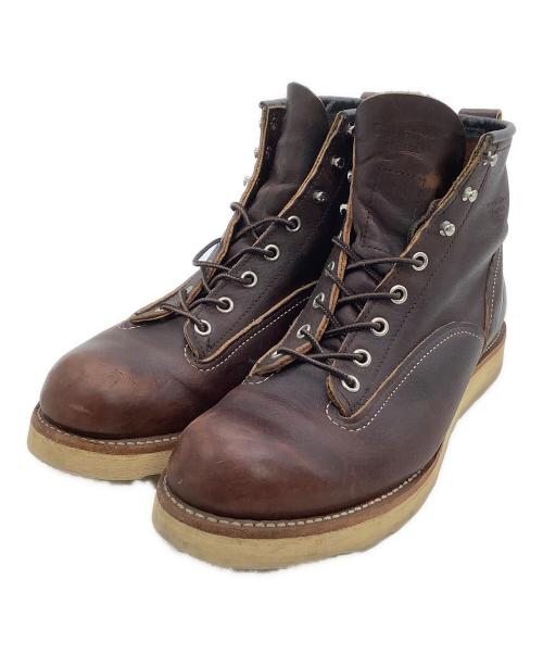 RED WING（レッドウィング）RED WING (レッドウィング) 編上げブーツ　	ラインマン ブラウン サイズ:US 8 1/2の古着・服飾アイテム
