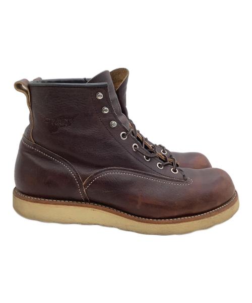 RED WING（レッドウィング）RED WING (レッドウィング) 編上げブーツ　	ラインマン ブラウン サイズ:US 8 1/2の古着・服飾アイテム