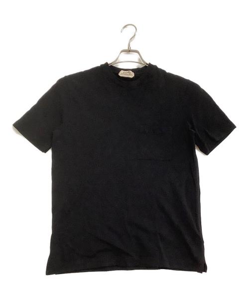 HERMES（エルメス）HERMES (エルメス) 半袖カットソー　H刺繍 ブラック サイズ:Mの古着・服飾アイテム