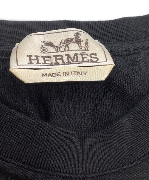 HERMES（エルメス）HERMES (エルメス) 半袖カットソー　H刺繍 ブラック サイズ:Mの古着・服飾アイテム