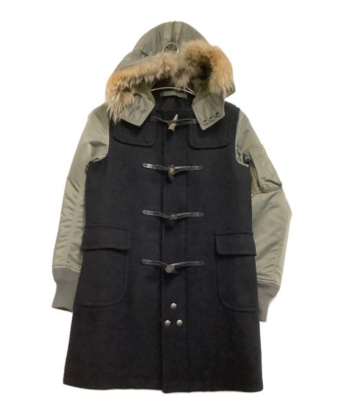 SCYE（サイ）SCYE (サイ) ドッキングコート ブラック×グリーン サイズ:38の古着・服飾アイテム