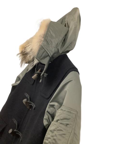 SCYE（サイ）SCYE (サイ) ドッキングコート ブラック×グリーン サイズ:38の古着・服飾アイテム