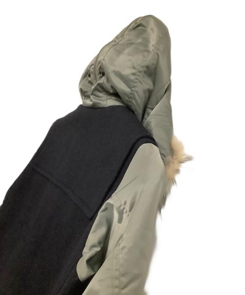 SCYE（サイ）SCYE (サイ) ドッキングコート ブラック×グリーン サイズ:38の古着・服飾アイテム