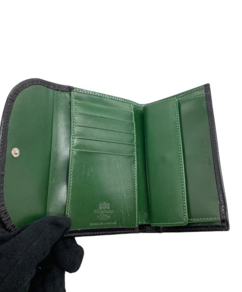 Whitehouse Cox（ホワイトハウスコックス）Whitehouse Cox (ホワイトハウスコックス) レザーウォレット ブラック×グリーンの古着・服飾アイテム