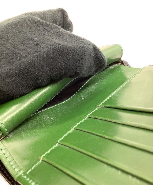 Whitehouse Cox（ホワイトハウスコックス）Whitehouse Cox (ホワイトハウスコックス) レザーウォレット ブラック×グリーンの古着・服飾アイテム