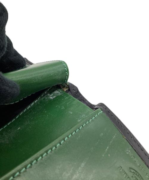 Whitehouse Cox（ホワイトハウスコックス）Whitehouse Cox (ホワイトハウスコックス) レザーウォレット ブラック×グリーンの古着・服飾アイテム