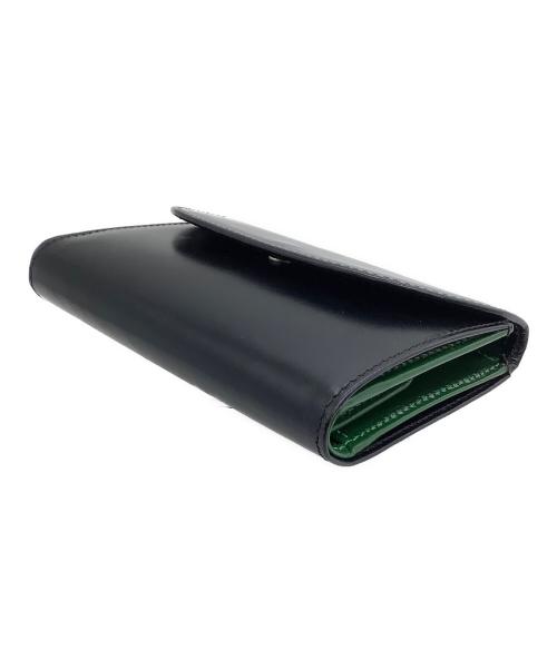 Whitehouse Cox（ホワイトハウスコックス）Whitehouse Cox (ホワイトハウスコックス) レザーウォレット ブラック×グリーンの古着・服飾アイテム