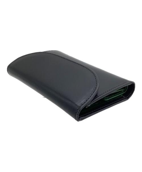 Whitehouse Cox（ホワイトハウスコックス）Whitehouse Cox (ホワイトハウスコックス) レザーウォレット ブラック×グリーンの古着・服飾アイテム