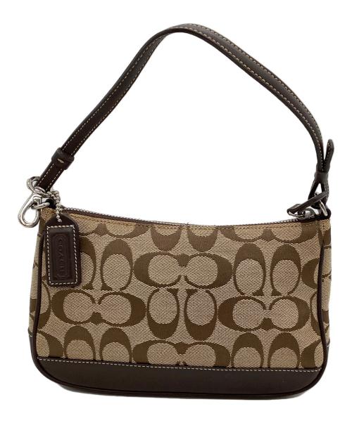 COACH（コーチ）COACH (コーチ) ワンショルダーバッグ シグネチャー ブラウン×ベージュの古着・服飾アイテム